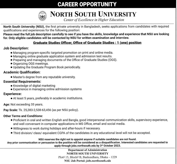  North-south-University-Job-Circular